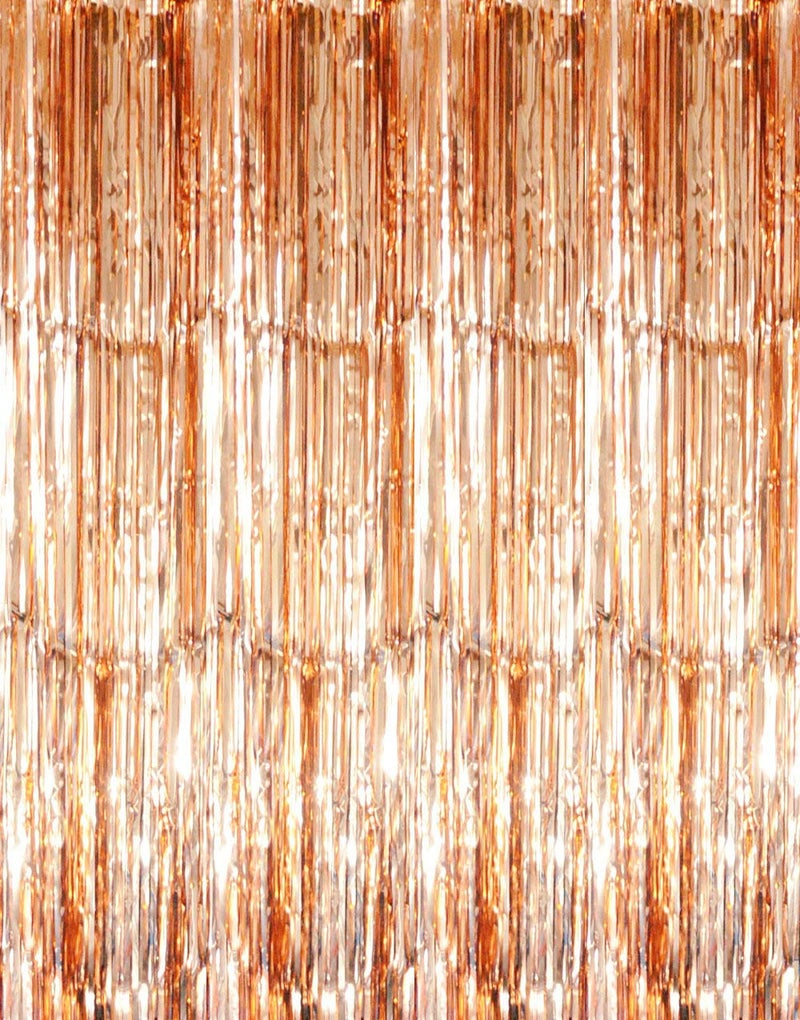 GOER 3.2 ft x 8.2 ft Metallic Tinsel Foil Fringe Curtains Party Photo Backdrop Party Streamers for Birthday,Graduation,New Year Eve Decorations Wedding Decor (Champagne Gold,1 Pack) - Image 1